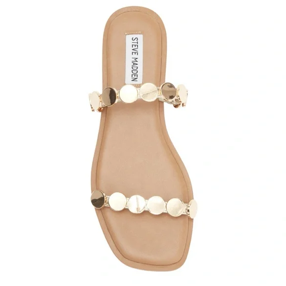 Steve Madden Ariele Studded Slide Women’s Sandal Gold, Brand New - Picture 2 of 11